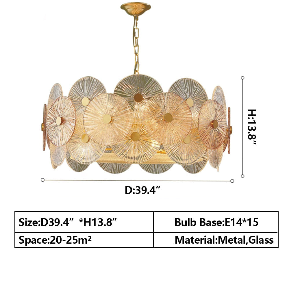 Light Luxury Art Design Creative Round Multi-Tiered Glass Chandelier for Living Room / bedroom