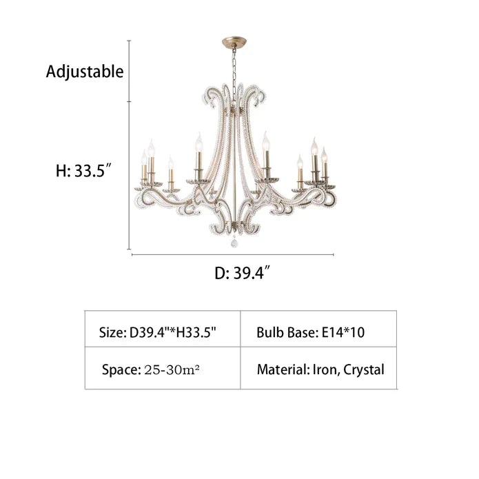 Vintage Octopus Tentacle Crystal Chandelier with K9 Crystal and Metal Finish for Living Room