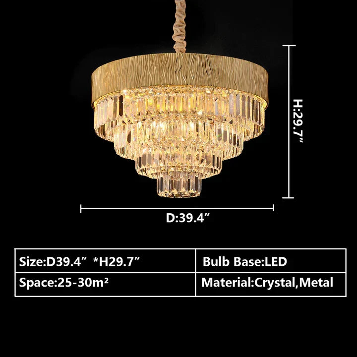 New Modern Gold Round / oval Light Luxury Ceiling Crystal Chandelier Set for Living Room / dining Room