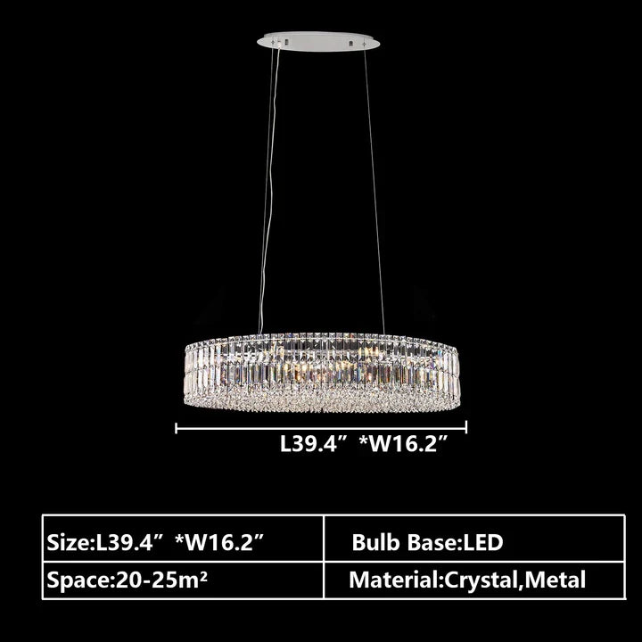 Modern Silver Ceiling Round / rectangle Crystal Chandelier Set for Living Room / dining Room / Bedroom