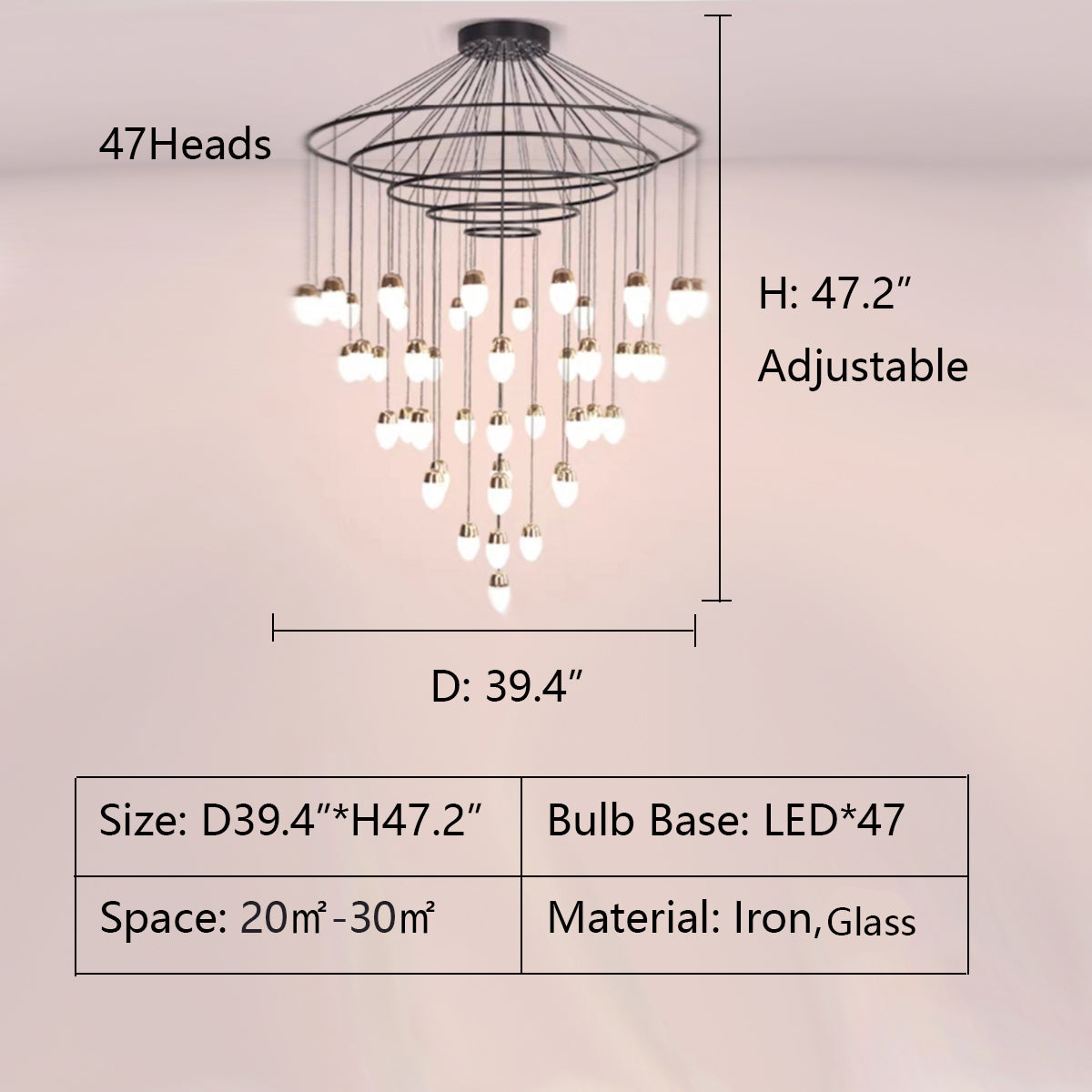 Extra Large Post-Modern Multi-Tier Chandelier for High-Ceiling Room / stairs
