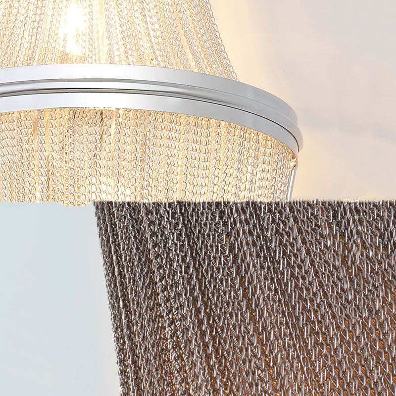 Tassel Aluminum Chain Wall Sconce in Living Room