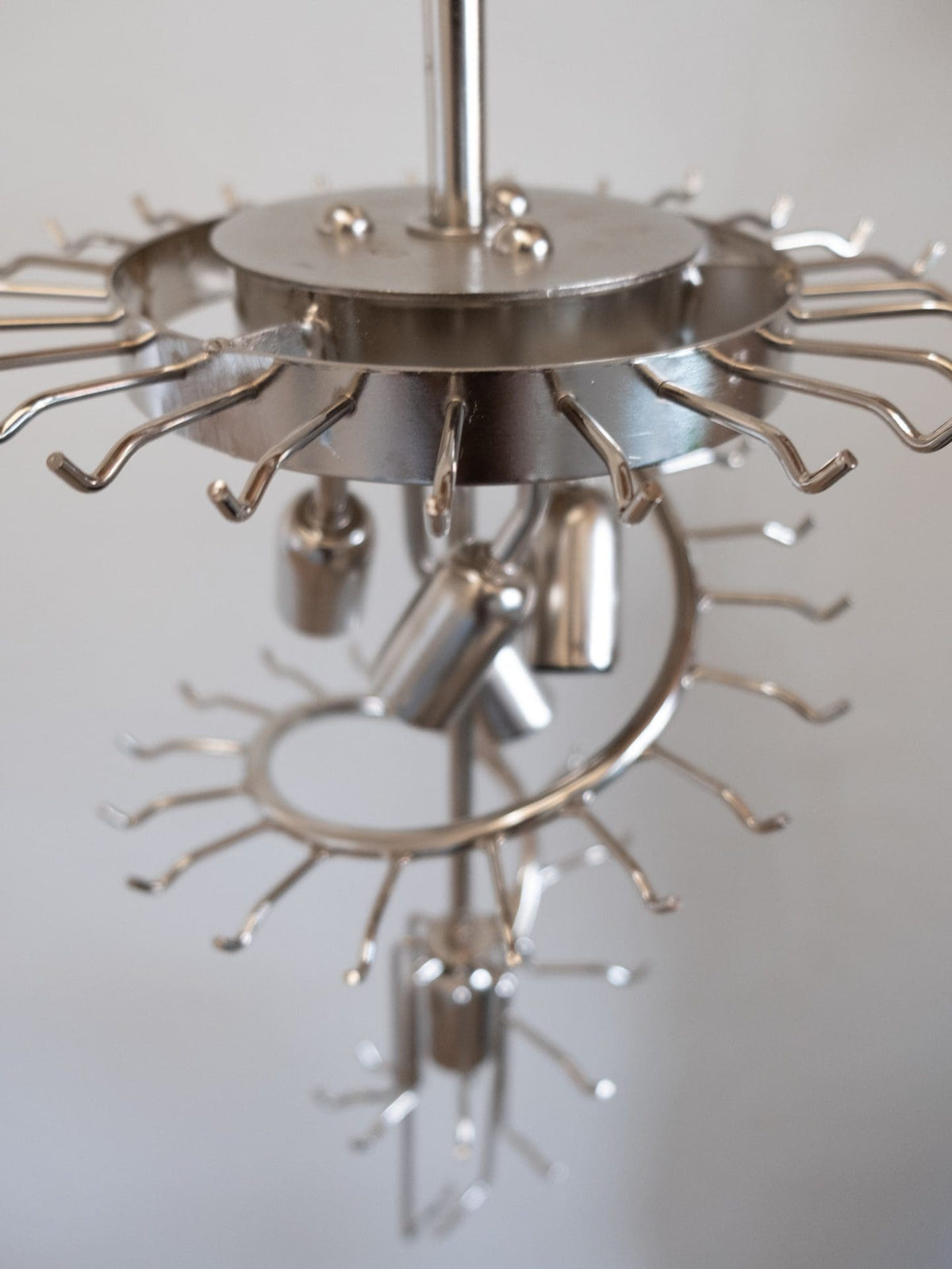 Murano Glass Chandelier – Spiral – 54 Prisms – Pink