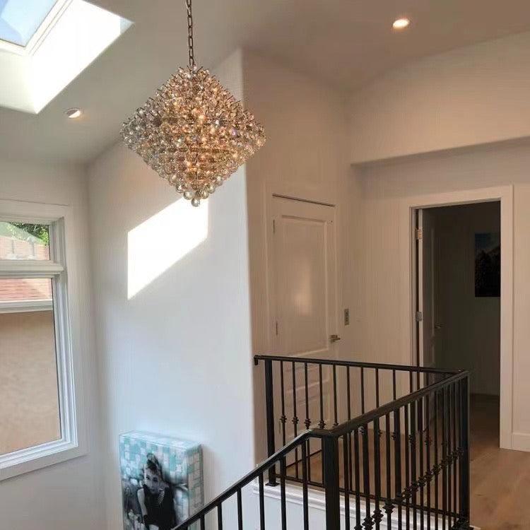 Aesthetic Luxury Conical Crystal Chandelier for Living / dinning Room / foyer / hallway / staircase