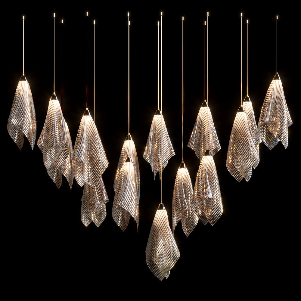 Velora Crystal Mesh Fold Chandelier