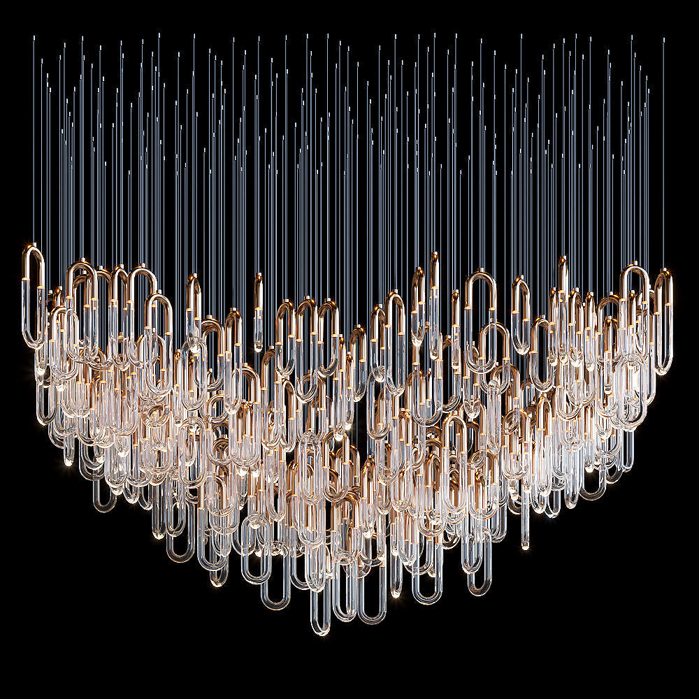 Orlisse Gold Glass Loop Cluster Chandelier