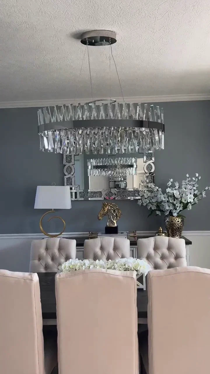 Nordic Oval Post-Modern Light Luxury Crystal Chandelier for Kitchen Island / dining Room