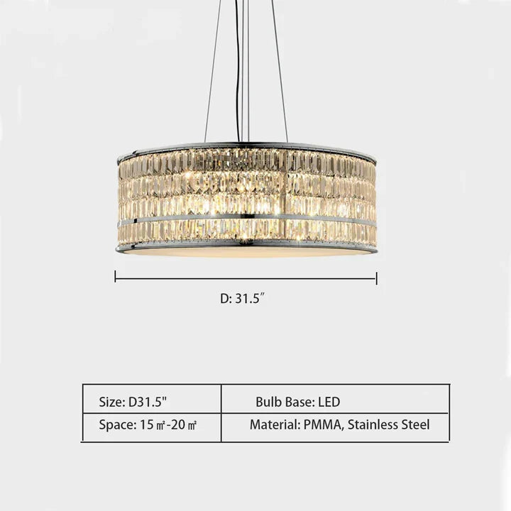 Italian Minimalist Drum Pendant Lamp for Living / dining Room
