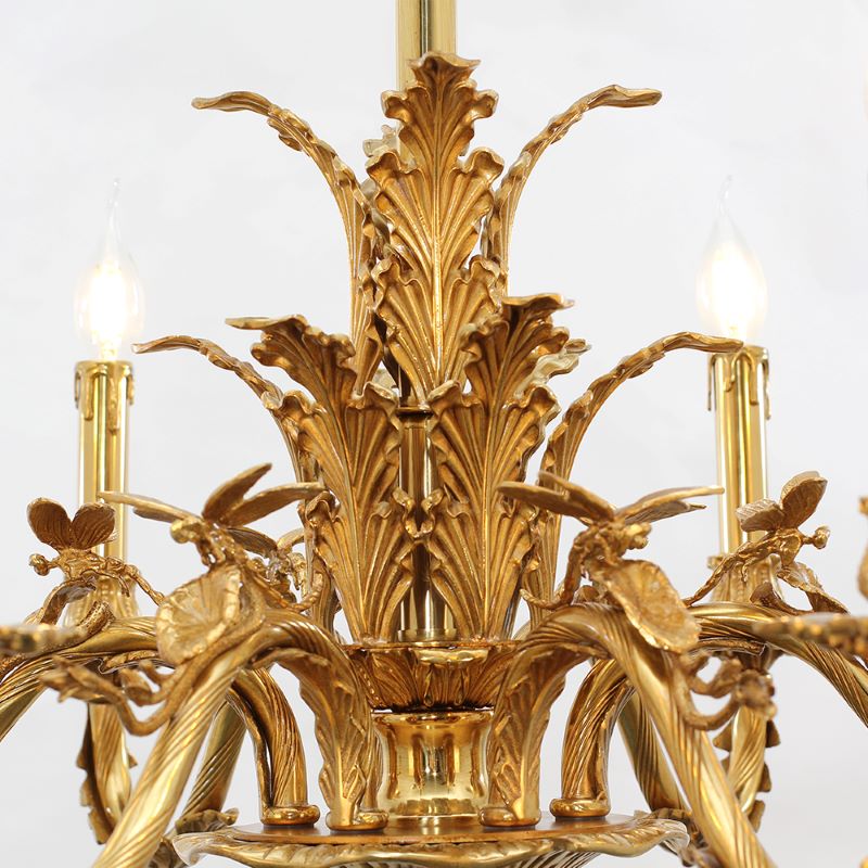 28X22 Inch 6 Lights European French Copper Chandelier Light for Bedroom/ Living Room
