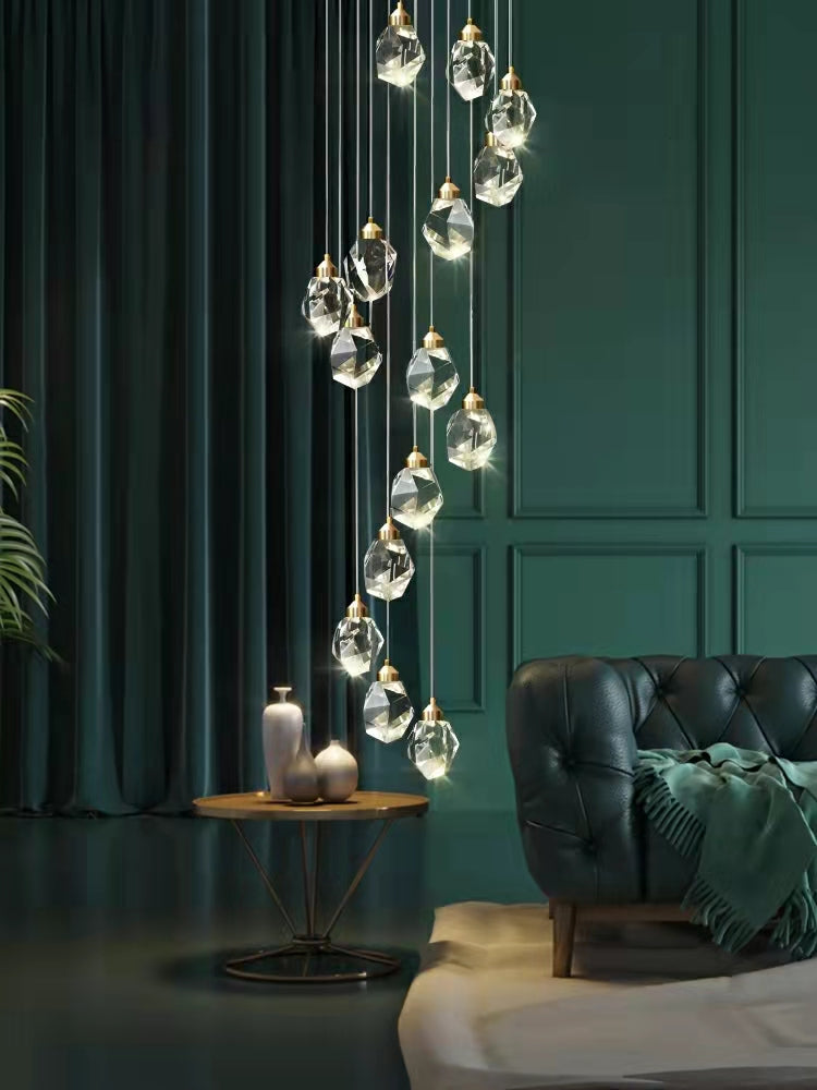 Modern Crystal Chandelier Foyer Living Room Droplight Hall Decoration Lights