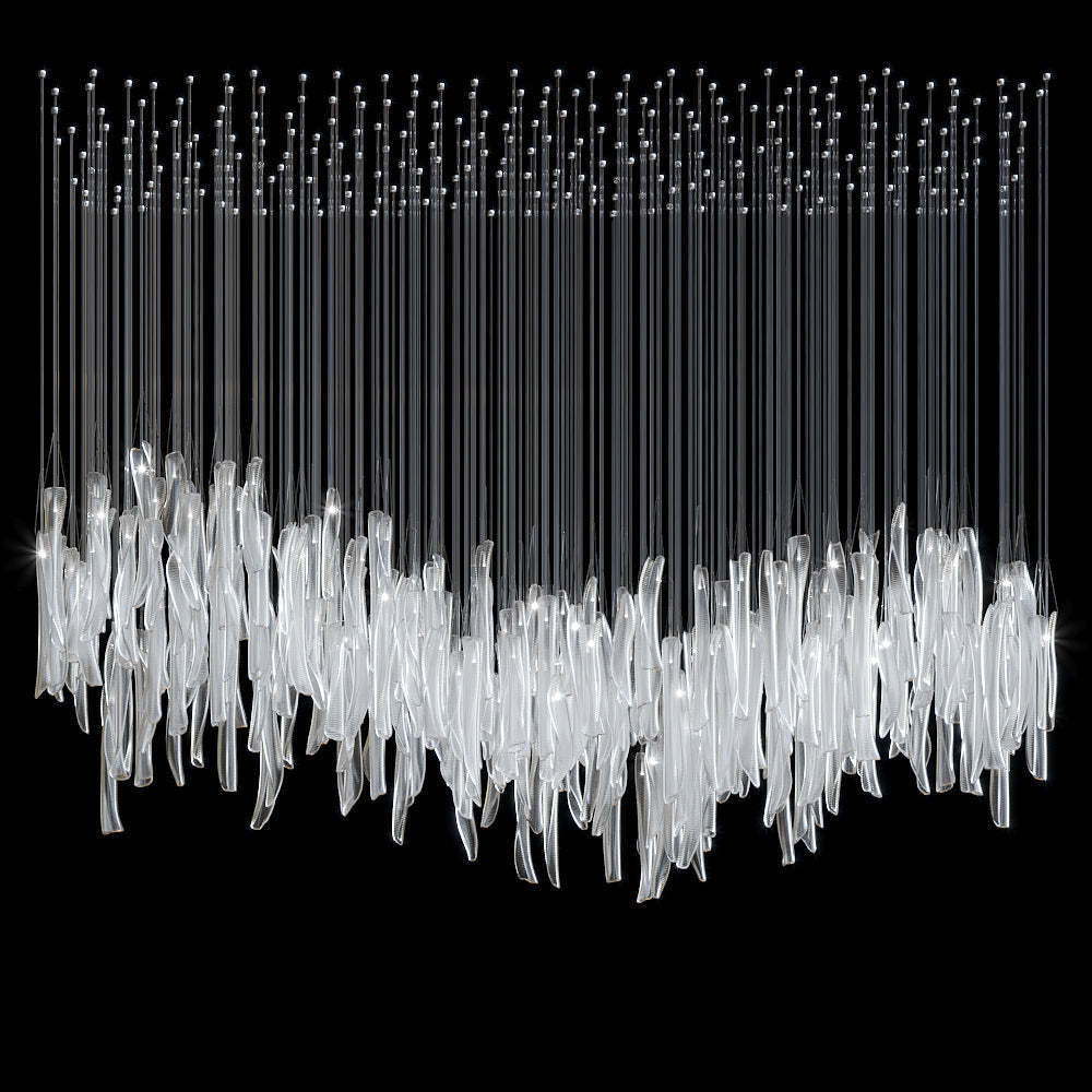 Luméa Organic Glass Tube Cluster Chandelier