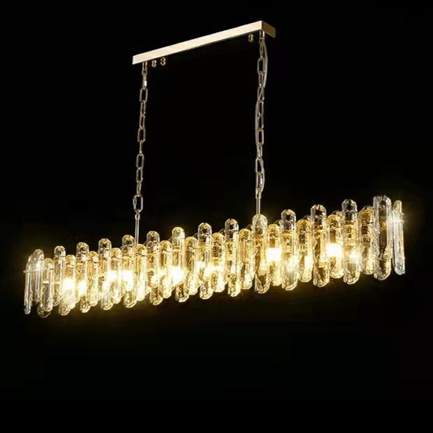 Shiny Crystal Chandelier for Living Room Ice Clear Ceiling Lamp for Dining / Bedroom Hallway Light