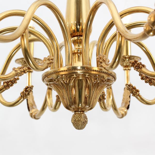 12 Lights Antique Brass Chandelier for Sale Baroque Style Chandelier Lighting for Living Room