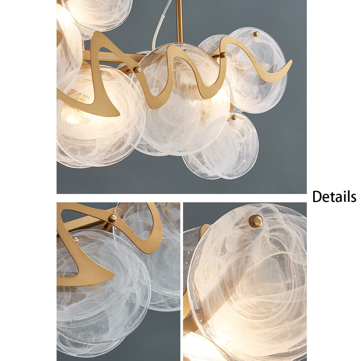 Post-Modern Light Luxury Minimalist Round Glass Cluster Chandelier for Dining / living Room / bedroom