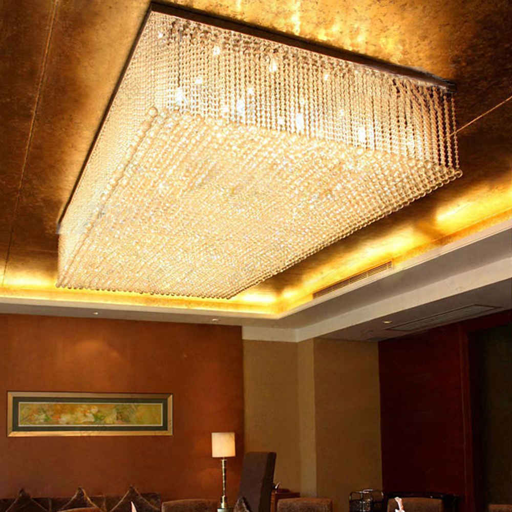 Large Rectangular Banquet Hall Crystal Chandelier