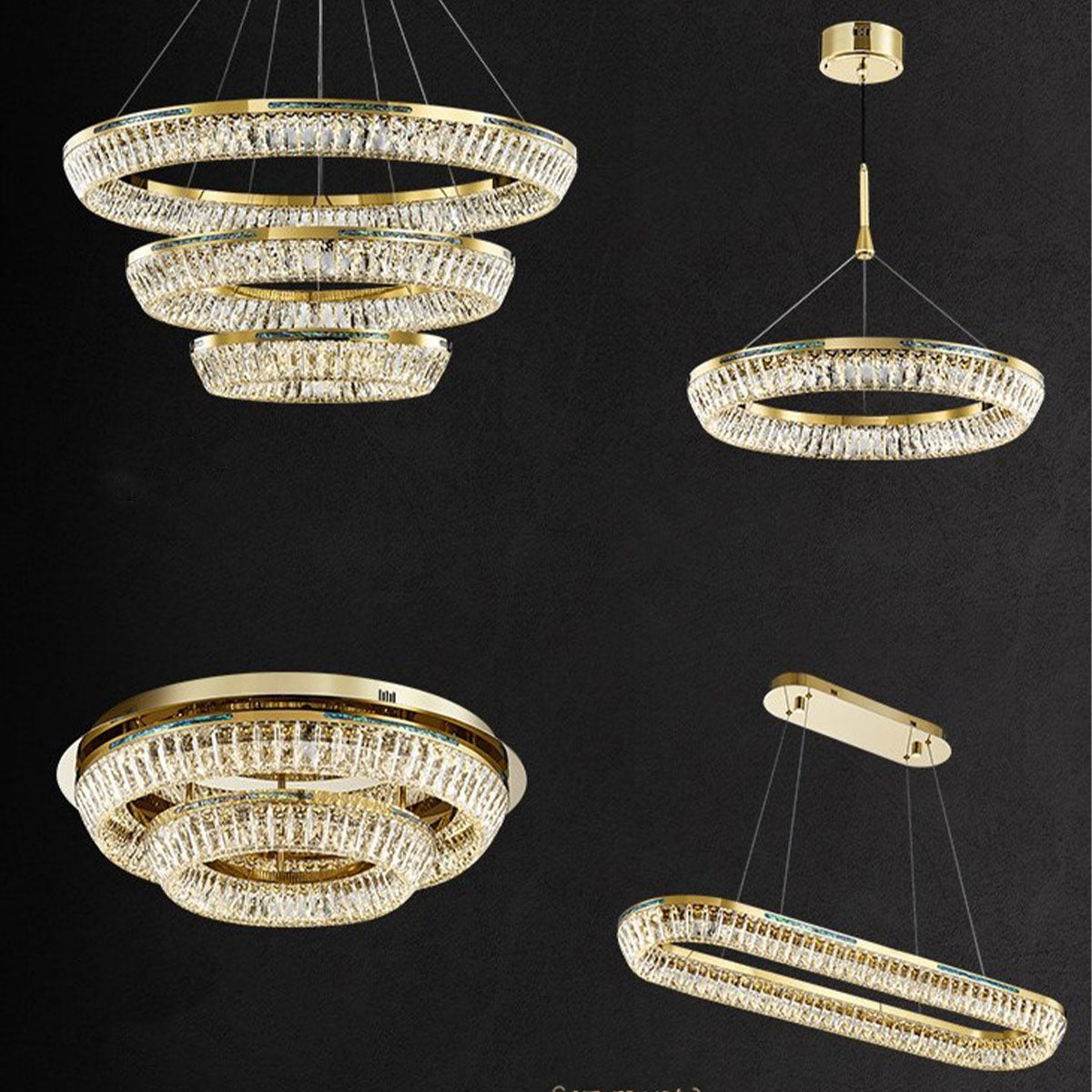 Light Luxury Creative Multi-Layer Shell Crystal Art Chandelier for Living / dining Room