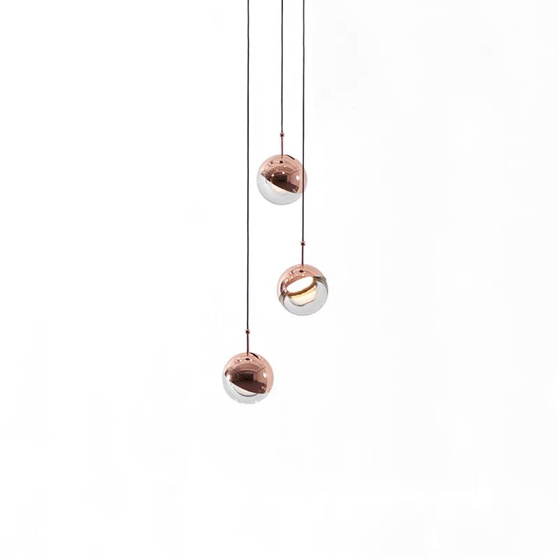 Nordic Simple Globe Pendant Light in Gold or Rose Gold