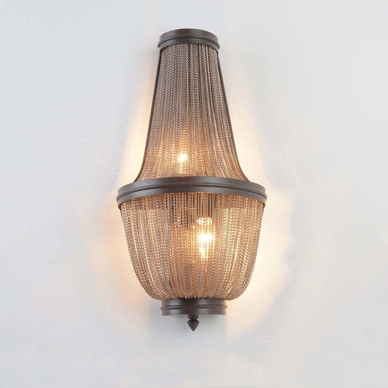 Tassel Aluminum Chain Wall Sconce in Living Room