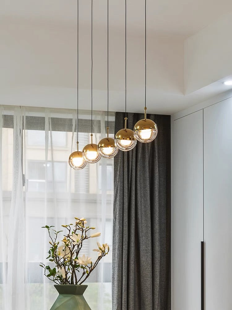 Nordic Simple Globe Pendant Light in Gold or Rose Gold