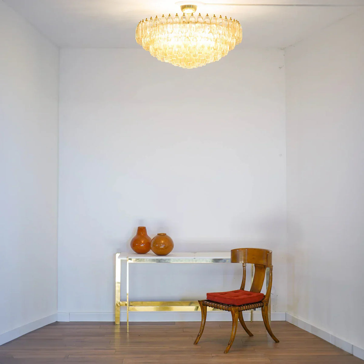 Prismatico 12-Light Amber Ceiling Lamp 35"