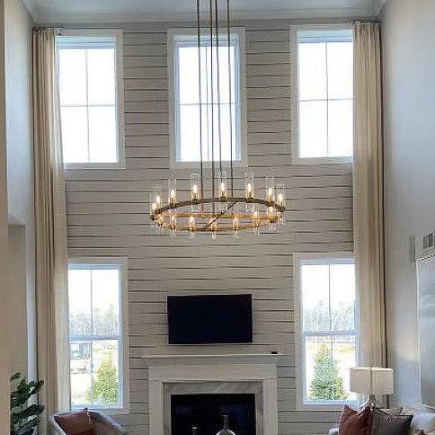 Lavelle Round Glass Chandelier 36"
