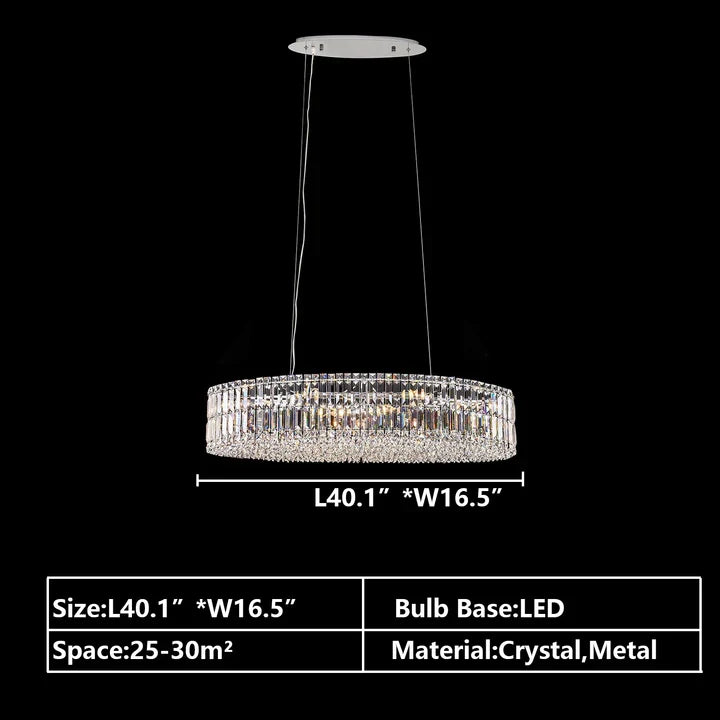 Modern Silver Ceiling Round / rectangle Crystal Chandelier Set for Living Room / dining Room / Bedroom