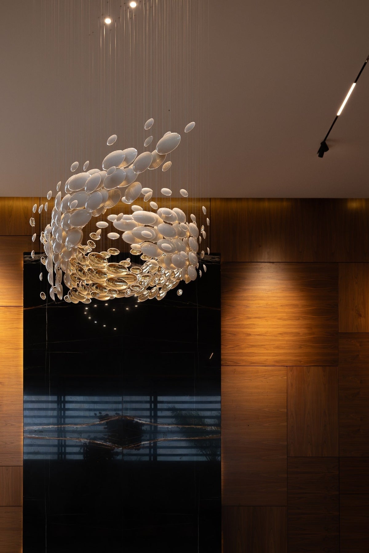Modern Artistic Golden Dragon Egg Glass Pendant Ceiling Light for Dining Room