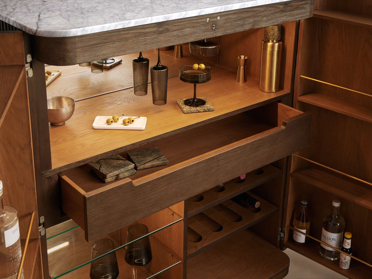 Finnley Plinth Bar Cabinet