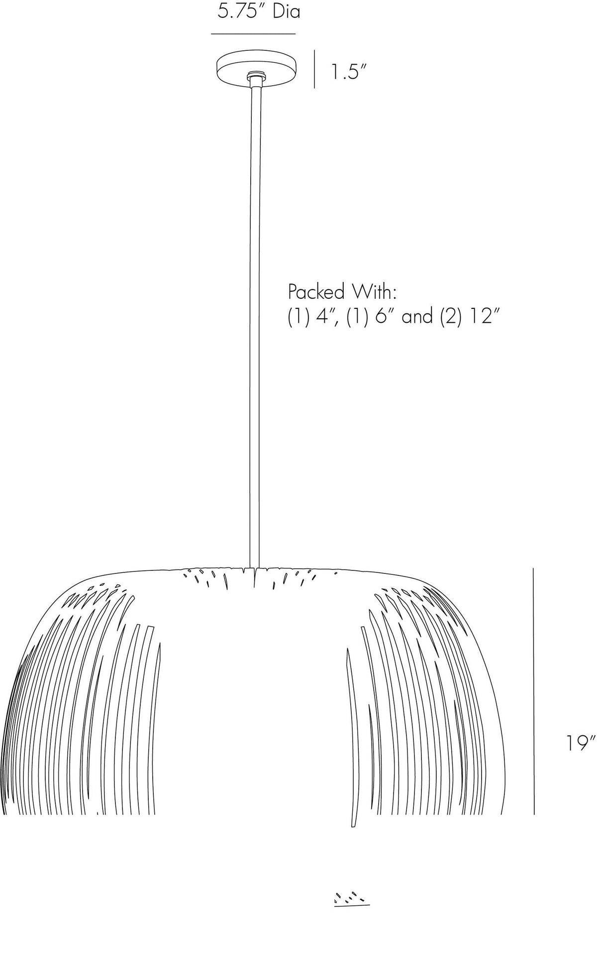 Mia Pendant 41005 technical dimension drawing