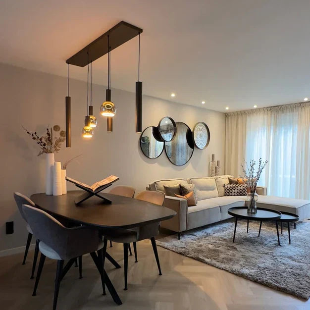 Modern Minimalist 6 / 7-Light Bulbs and Columns Pendant Chandelier for Dining Room