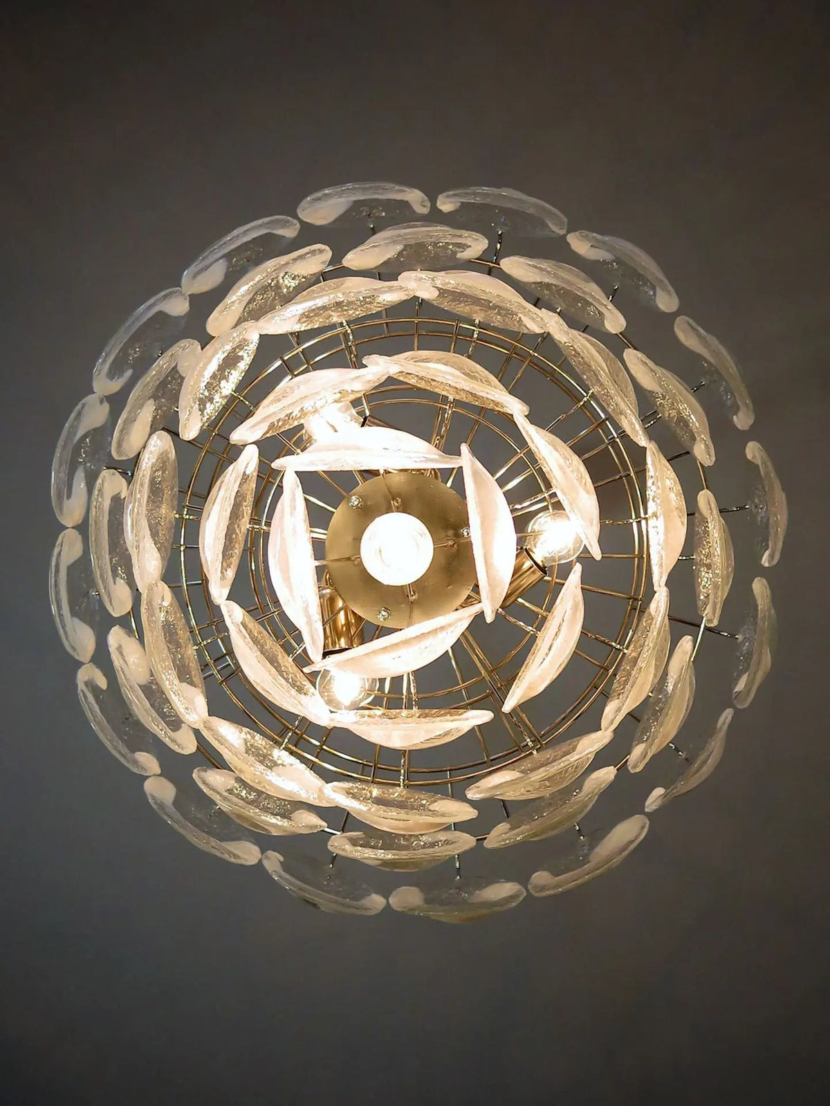 Murano Chandelier – 50 Lattimo Glass – Transparent
