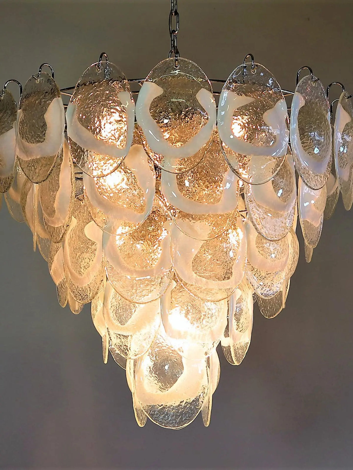 Murano Chandelier – 50 Lattimo Glass – Transparent