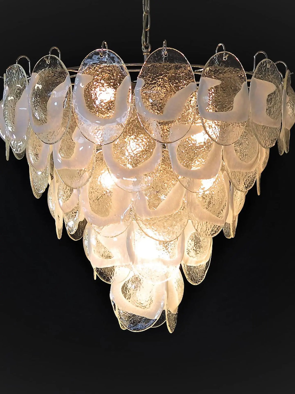 Murano Chandelier – 50 Lattimo Glass – Transparent