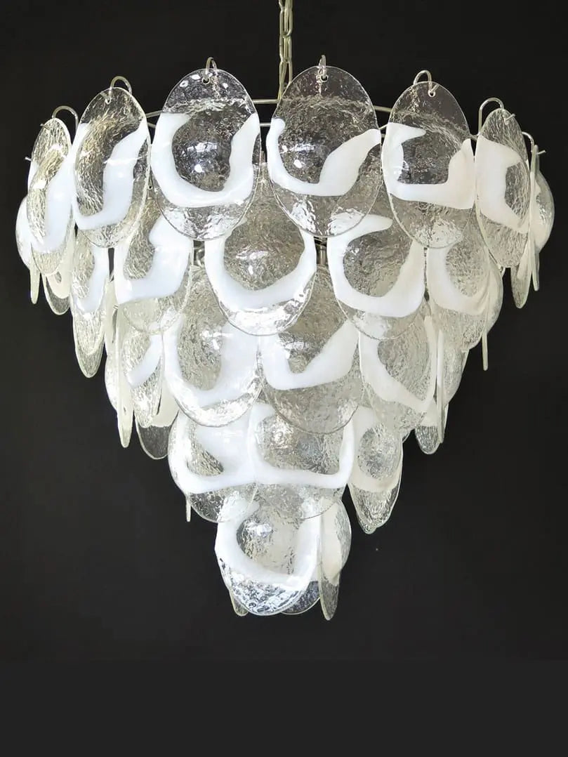 Murano Chandelier – 50 Lattimo Glass – Transparent