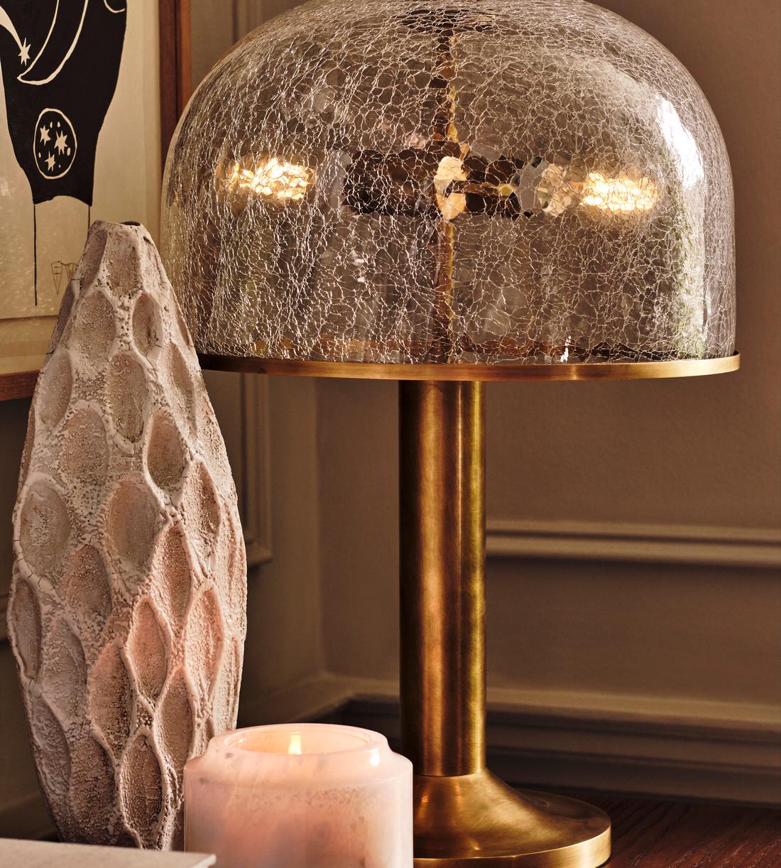 Aged Brass Glass Accent Table Lamp - Erhaus product image 2