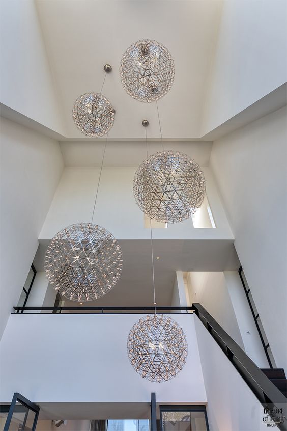 Round Starry Sky Chandelier Light Fire Ball Ceiling Lighting for Living Room / cottage / high-Ceiling