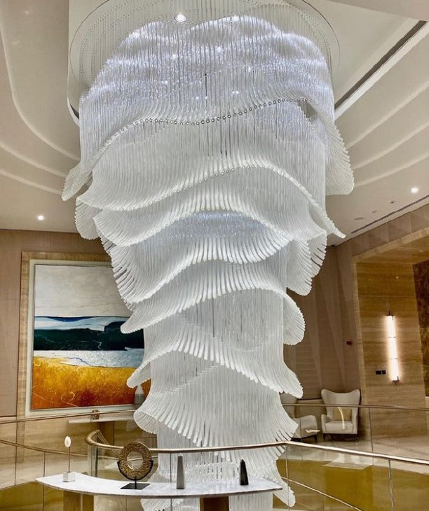 Luxury Palm Tree Glass Rods Chandelier for Hotel / restaurant / villa / staircase