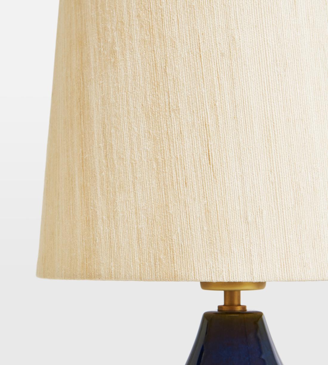 Small Ceramic Table Lamp with Linen Shade - Erhaus product image 3