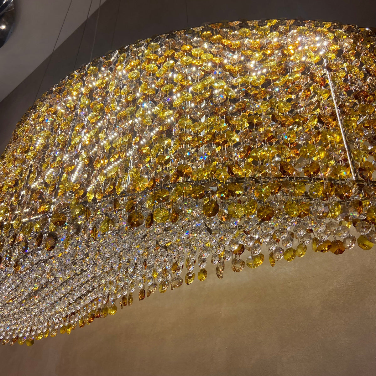 Italian Modern Light Luxury Round / wavy Crystal Chandelier Decorative Light for Living Room / dining Room