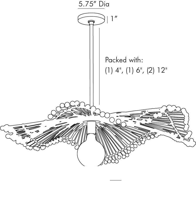 Waverly Pendant 45046 technical dimension drawing
