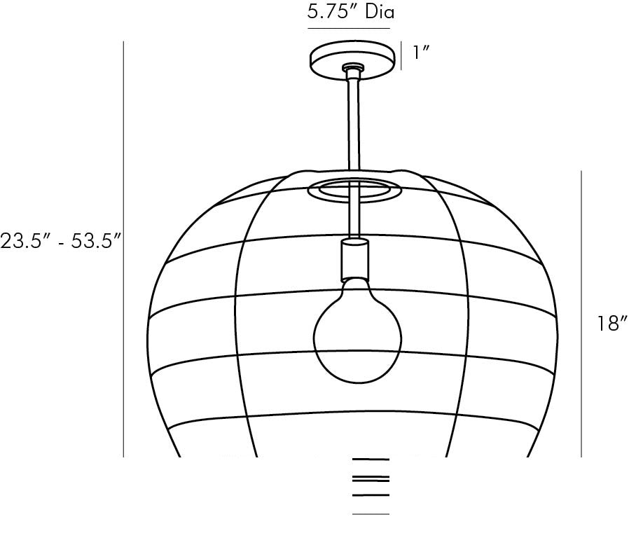 Swami Small Pendant 45060 technical dimension drawing