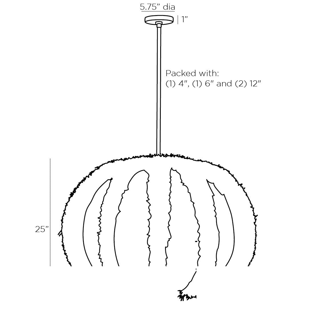 Johanna Pendant 45115 technical dimension drawing