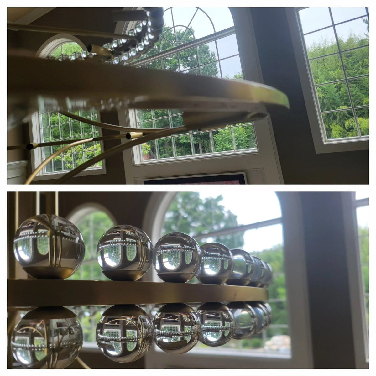 Modern 2 / 3 Ring Glass Ball Chandelier for Low-Ceiling