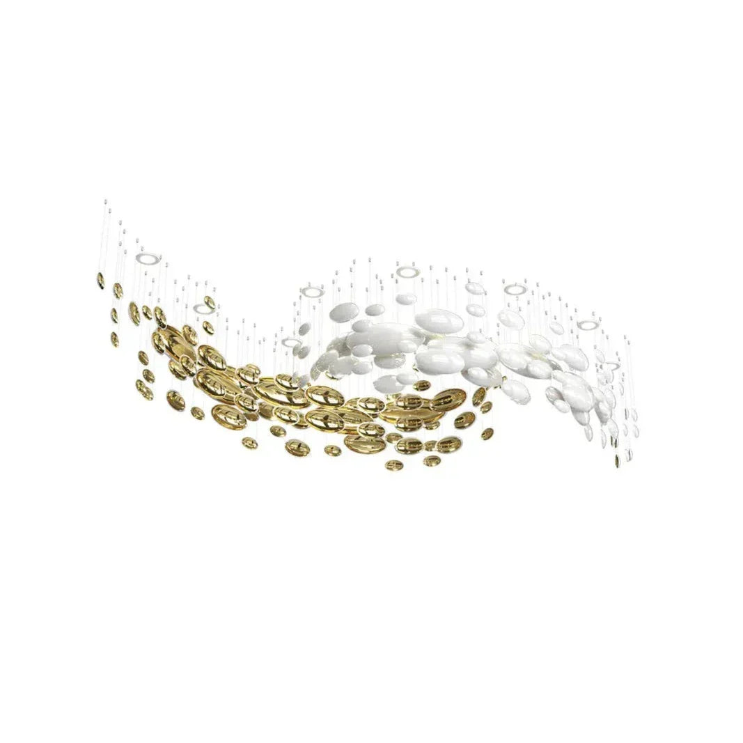 Modern Artistic Golden Dragon Egg Glass Pendant Ceiling Light for Dining Room