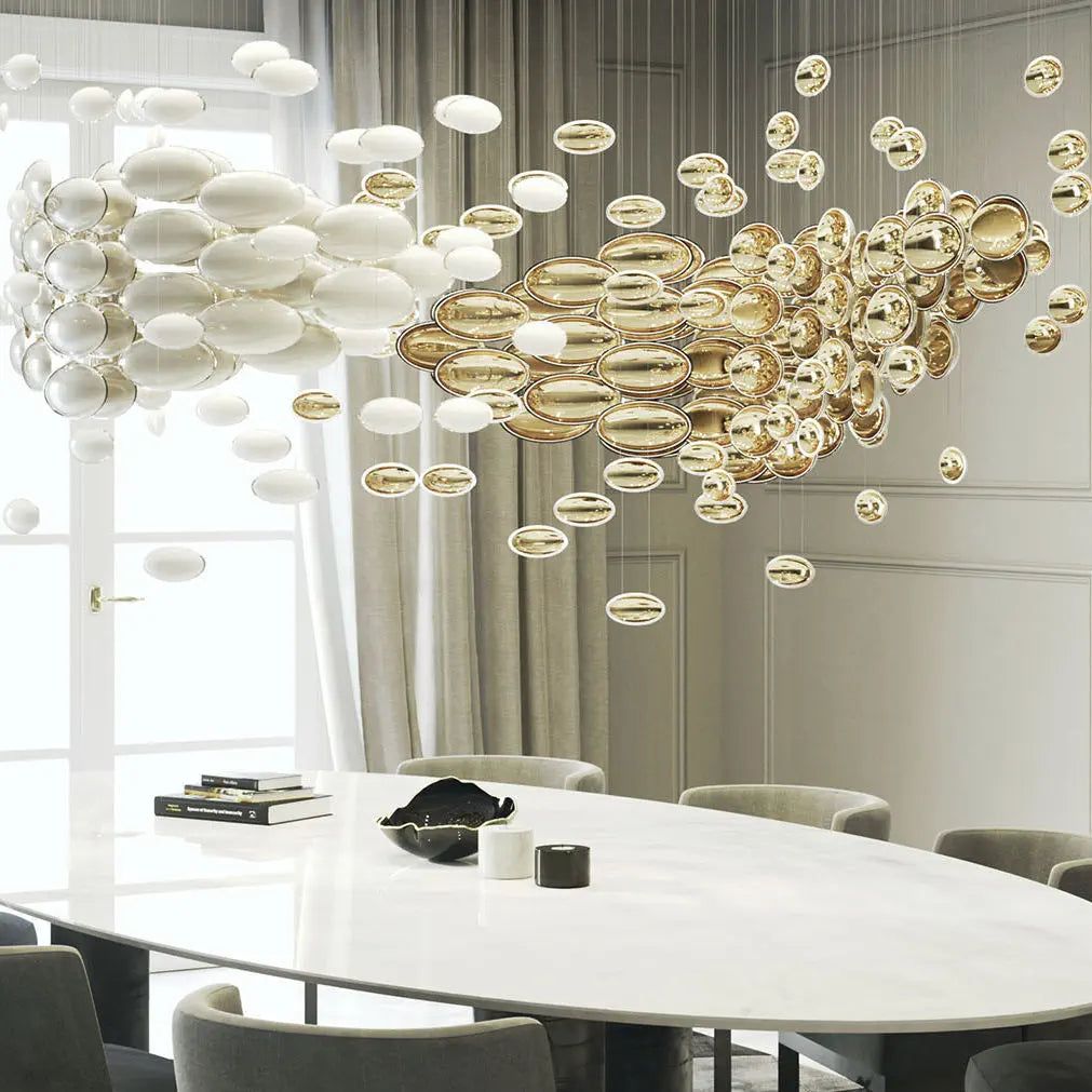 Modern Artistic Golden Dragon Egg Glass Pendant Ceiling Light for Dining Room