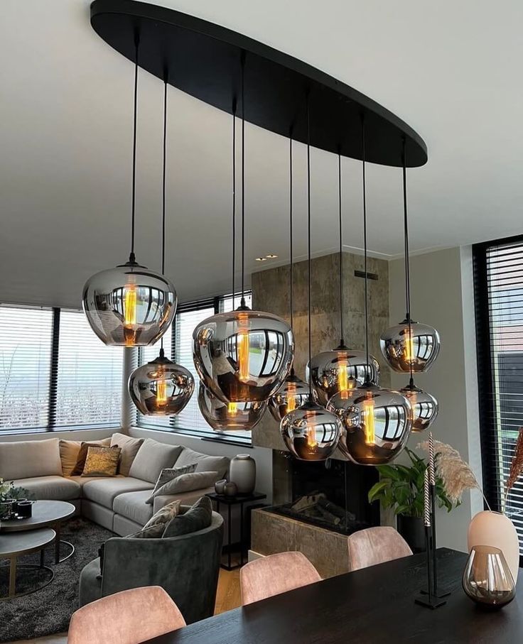 Modern Smoke Gray Glass Lamp Designer Chandelier for Cafe / kitchen Island / dining Room Style B