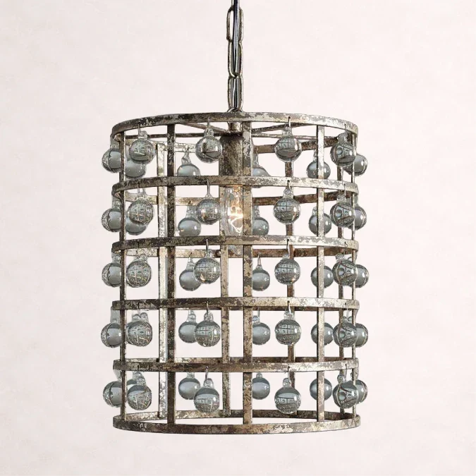 La Cage 12-InchPendant in Silver Clay