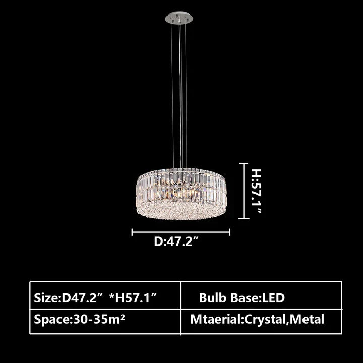 Modern Silver Ceiling Round / rectangle Crystal Chandelier Set for Living Room / dining Room / Bedroom