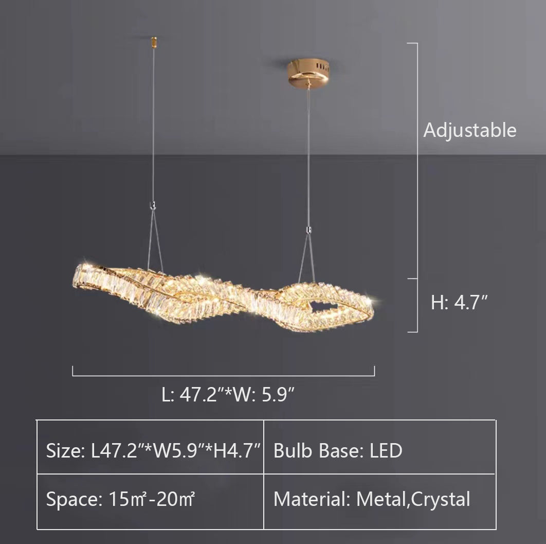 Designer Model Light Luxury Creative Crystal Pendant Chandelier for Dining Room / kitchen Island