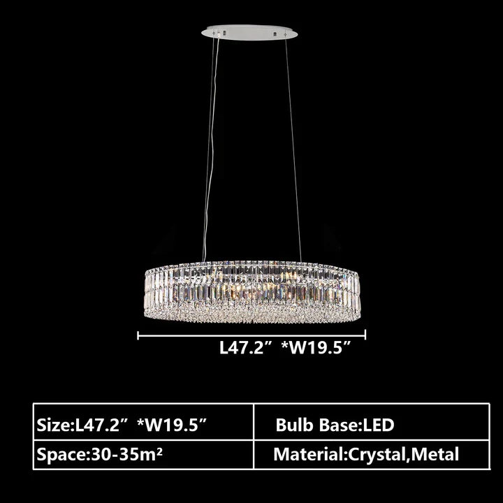 Modern Silver Ceiling Round / rectangle Crystal Chandelier Set for Living Room / dining Room / Bedroom